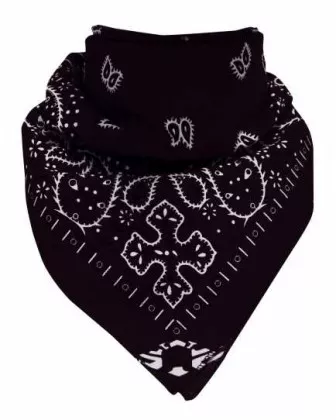 Bandana Halstuch Paisley Dunkelbraun Weiß