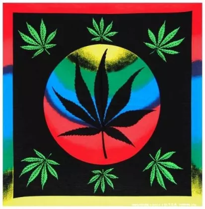 Bandana Halstuch Cannabis Schwarz