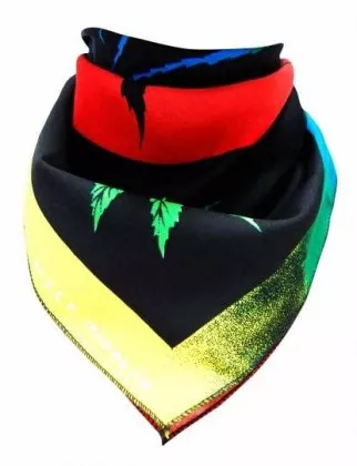 Bandana Halstuch Cannabis Schwarz
