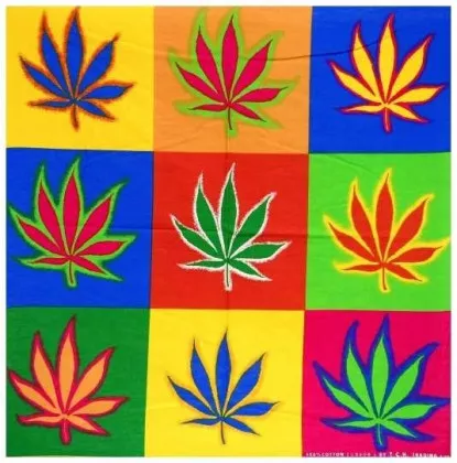 Bandana Scarf Cannabis Leaf Pop Art