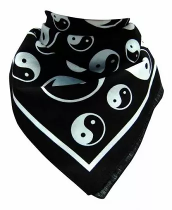 Bandana Scarf Yin Yang Black