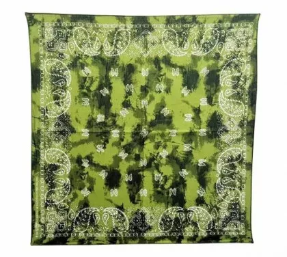 Bandana Kopftuch Olivgrünes Batik Paisley