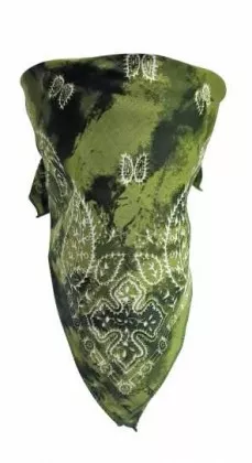 Bandana Kopftuch Olivgrünes Batik Paisley