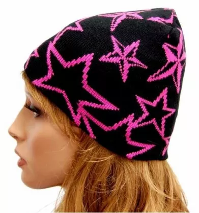 Beanie - Pink Stars