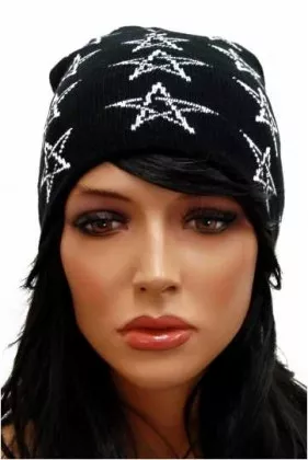 Beanie mit Pentagramm Motiv