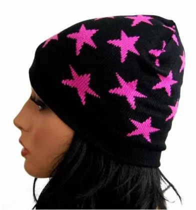 Beanie - Pinke Sterne