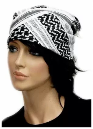 PLO Bandana Scarf White Black