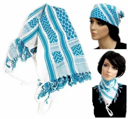 PLO Bandana Scarf White Turqoise