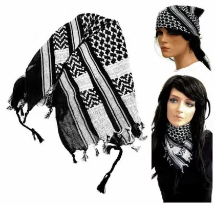 PLO Bandana Schwarz Weiß
