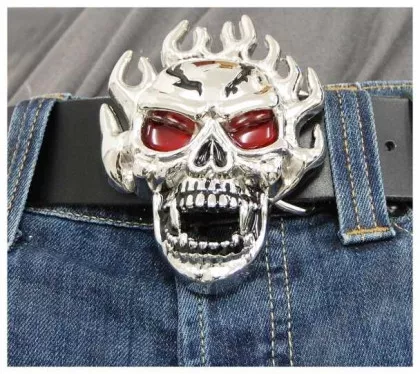 Gürtelschnalle Burning Skull