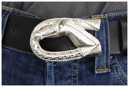 Gürtelschnalle Horse with Horseshoe