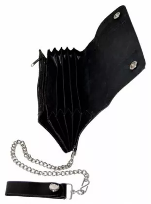 Big Size Leather Wallet with American Biker Patch