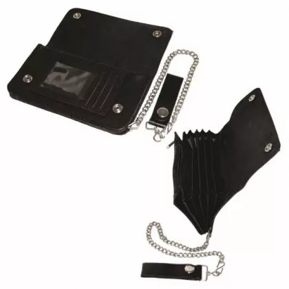 Big Size Leather Wallet with American Biker Patch