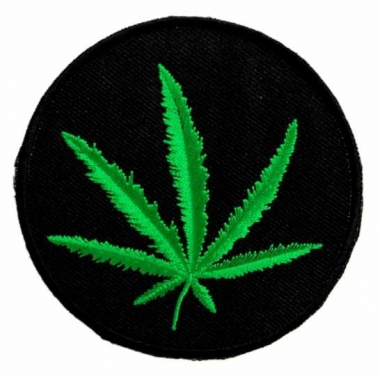 Gestickter Aufnäher Cannabis