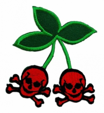 Embroidered Patch Cherries & Skull