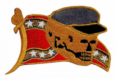 Embroidered Patch Confederate Skull