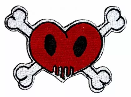 Aufnäher Herz Totenkopf