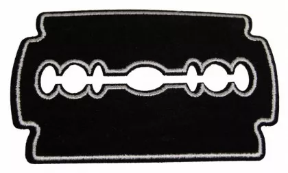 Aufnäher Rasierklinge