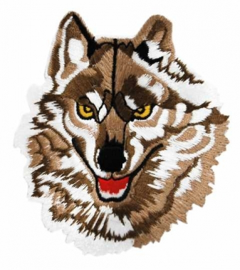 Embroidered Patch Brown Wolf