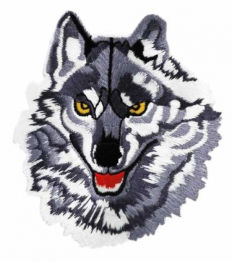 Embroidered Patch Grey Wolf