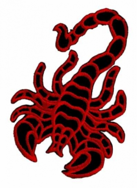 Embroidered Patch Red Scorpion