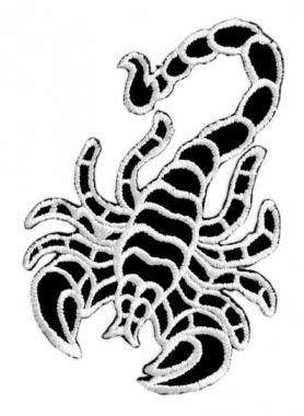 Embroidered Patch White Scorpion