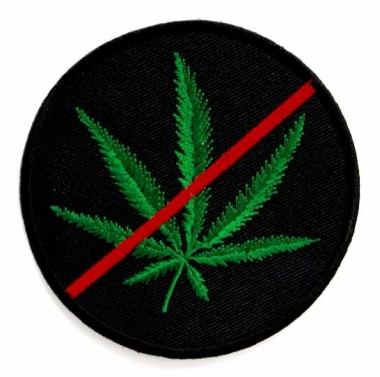 Embroidered Patch Stop Cannabis