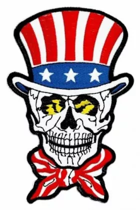 Embroidered Patch - American skull