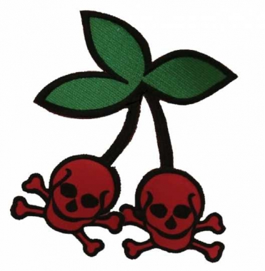 Embroidered Patch - Skull Cherries