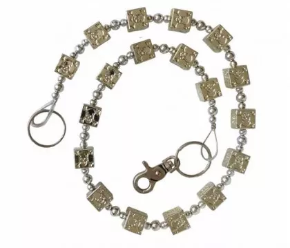 Biker Hosenkette mit Totenkopfwürfel