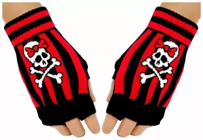 Fingerless Gloves Cute Skull