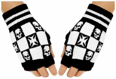 Fingerlose Handschuhe Iron Cross Skulls