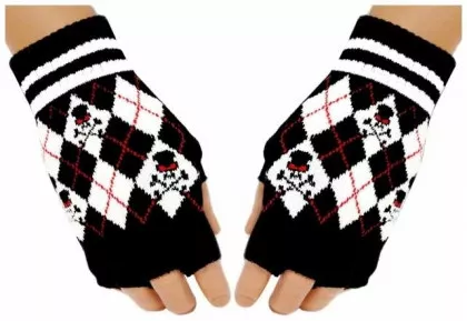 Fingerlose Handschuhe Red Skulls