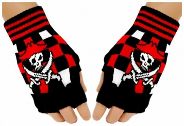 Fingerlose Handschuhe Pirate Skull