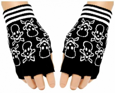 Fingerlose Handschuhe Skulls