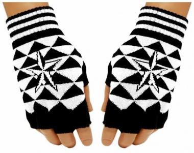 Fingerless Gloves White Star