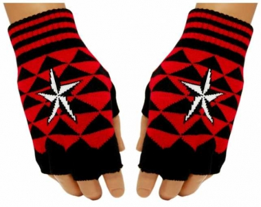 Fingerless Gloves Red Star