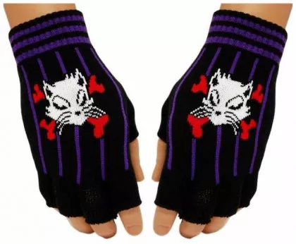 Fingerlose Handschuhe Cat & Bones
