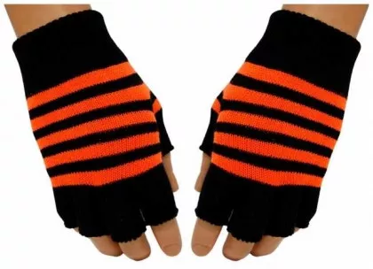 Fingerlose Handschuhe Neon Orange Stripes