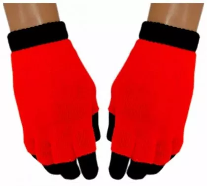 2in1 Handschuhe Neon Dunkelorange