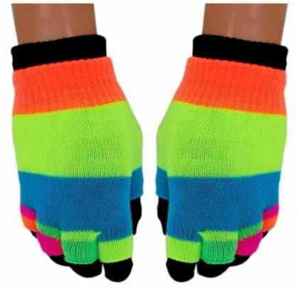 Multicolored Half- and Fullfinger Gloves in one Set