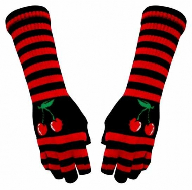 Gothic Arm sleeves with Red Cherries