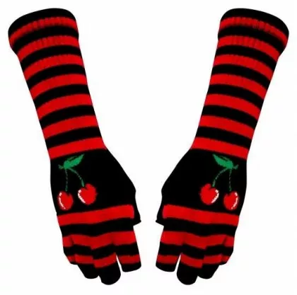 Armwärmer mit Kirschen Muster