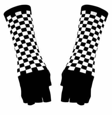 Arm sleeves with Black White Chess pattern