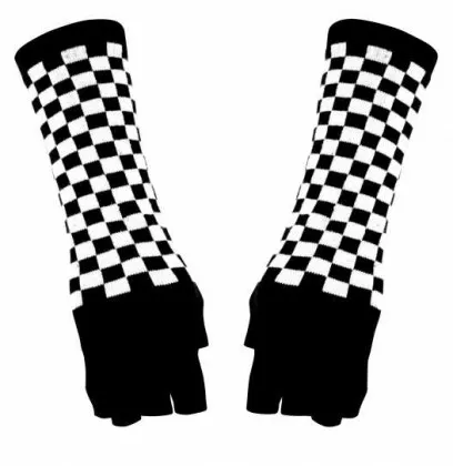 Arm sleeves with Black White Chess pattern