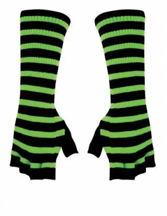 Armwärmer mit neongrünen Streifen