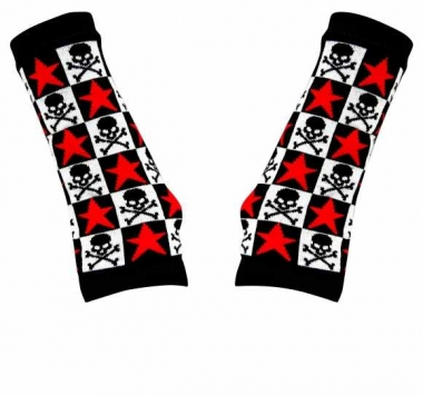 Hand warmer Gloves with Skull Stars Pattern