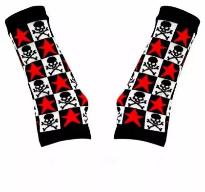 Hand warmer Gloves with Skull Stars Pattern