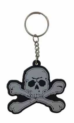 Piratentotenkopf Schlüsselanhänger aus Gummi