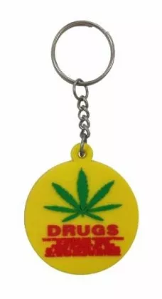 Cannabis Drugs Schlüsselanhänger aus Gummi